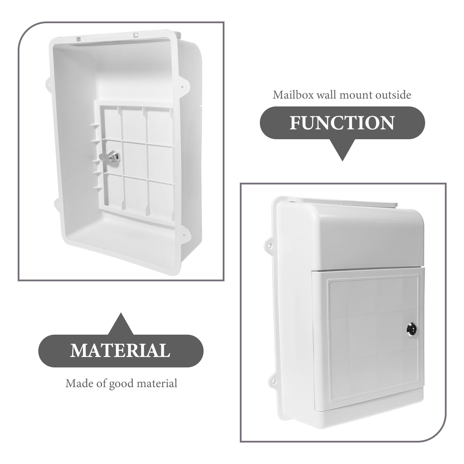 IBASETOY White Wall Mounted Mailbox with Lock for Mail Storage and Suggestion Collection