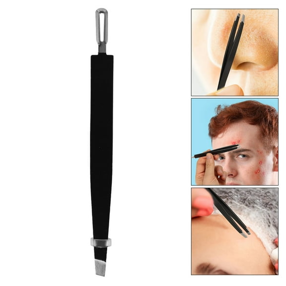 WRITWAA stainless steel lash tweezer False Eyelash Tweezer Black 1 Pcs
