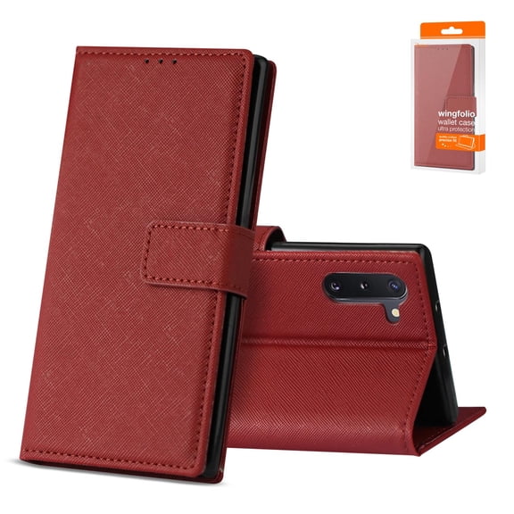 Reiko brand for Galaxy Note 10 3-in-1 Wallet Case In Red