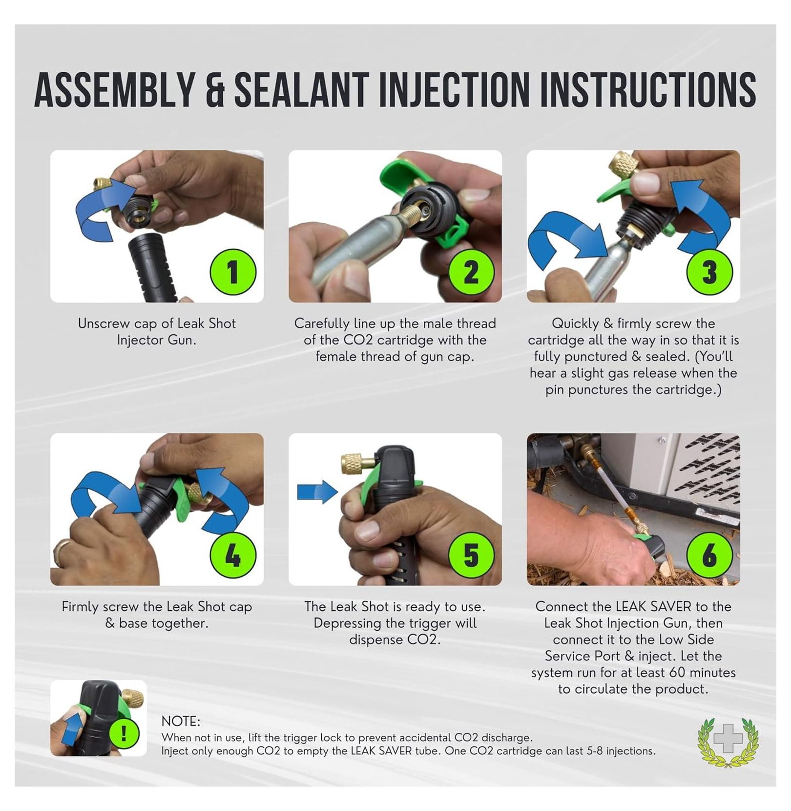 AC Leak Sealant Injector & Drain Line Cleaner - CO2 Powered Professional Tool