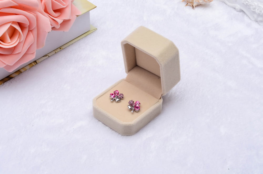 Velvet Engagement Wedding Pendant Display Box Gift Jewelry For Earrings Ring FI 