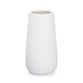thumbnail image 1 of D'vine Dev 10 Inch Modern White Ceramic Vase, Oval-Shaped, Textured Flower Vase with Design Box Packaged, VS-TW-10T, 1 of 4