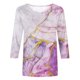 thumbnail image 4 of ICHUANYI Clearance Women's Fashion Printed T-shirt Mid-length 3/4 Sleeves Blouse Round Neck Casual Tops(Purple, XXL) ICHUANYI WER2023080709258, 4 of 4