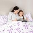 thumbnail image 4 of Feelyou Fashion Bowknot Twin Bedding Sets 7-Piece, Purple Love Heart Bedding Comforter Set, 4 of 8