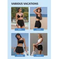 thumbnail image 5 of ANFERRY High Waisted Swim Shorts for Women Side Split Beach Board Short 2 in 1 Tankini Bottom with Pockets, 5 of 7