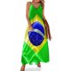 thumbnail image 1 of Vestido sin mangas de tela de seda con bandera de Brasil ondeando para mujer Vestidos de verano para mujer, 1 of 7