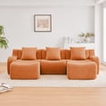 thumbnail image 3 of LifeSky U-Shape Teddy Sofa No Assembly Required for Apartment: Ready in 10 Mins - After Work Relaxation - 32D Sponge Support, 3 of 11