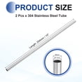 thumbnail image 2 of Uxcell 2Pcs Tubo de Acero Inoxidable 304, 9mm OD 7.4mm ID 254mm Longitud Tubo Recto Metálico Sin Costura 0.8mm Grosor Tubo Soldable para Proyectos de Industria y Bricolaje (0.29"ODx0.35"IDx10"L), 2 of 7