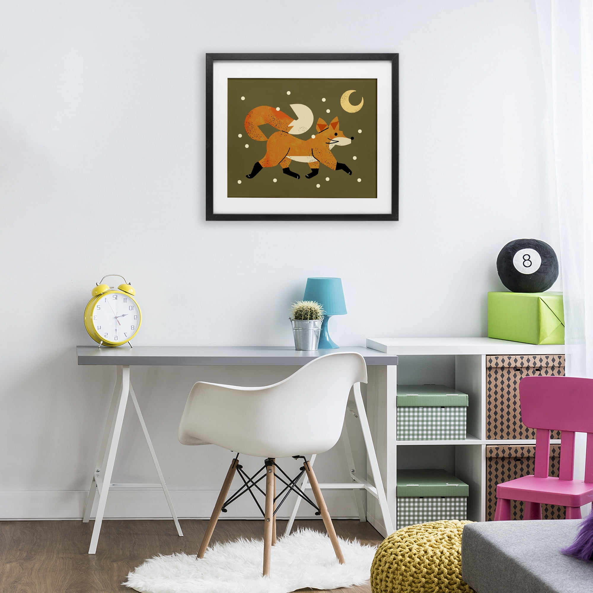 Stupell Industries Wandering Winter Fox Black Framed Print Under Glass, design by Renea L. Thull