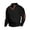 Black #0273, variant on Mens Textured Henley Sweater Long Sleeve Button Mock Neck Elbow Patch Casual Knit Pullover Top