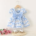 thumbnail image 6 of Zwiiyzr 2025 6M-3Y Newborn Baby Girl Clothes Cotton Dresses Infant Casual Puff Sleeve Sundress Summer Toddler Girl Dress Blue, 6 of 7
