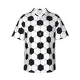 thumbnail image 2 of Xecao Soccer Ball print Hawaiian shirt - a stylish short-sleeve button-down for men, perfect for casual beach and tropical outings., 2 of 9