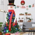 thumbnail image 4 of Gustave Christmas Tree Topper Snowman Hugger, Snowman Tree Topper with Red Mittens and Draping Red Scarf Christmas Tree Decor Xmas Party Festive Ornament "Red", 4 of 13