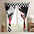thumbnail image 4 of Erosebridal Red Race Car Curtains & Drapes Extreme Sport Games Blackout Curtains 76x54,Black White Checkered Curtains Car Themed Black Out Curtains Room Decor, 4 of 6