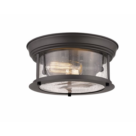 2 Light Flush Mount in Seaside Style 11 inches Wide By 5.5 inches High-Bronze Finish Bailey Street Home 372-Bel-4314815