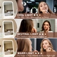 thumbnail image 4 of PayUSD Travel Makeup Mirror with Led Lights Vanity Mirror Touch Screen Control Rechargeable Lightweight Desk Tabletop LED Folding Cosmetic Handheld Mirror 6.1''x8.7'' Large White, 4 of 5