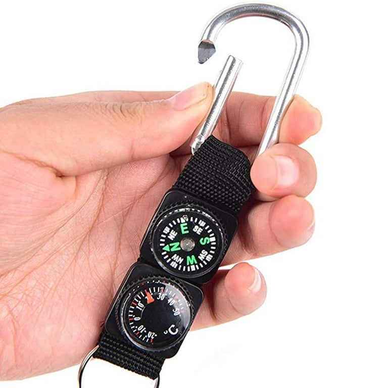 Munkees Small Compass and Thermometer Keychain