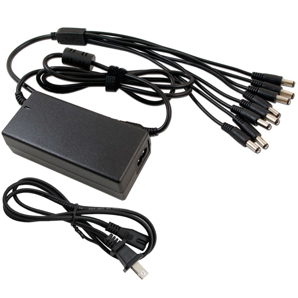 DC 12V 5A Power Supply Adapter /8 Split Power Cable for CCTV Security Camera DVR 