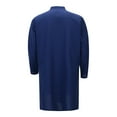 thumbnail image 3 of MIXUE Mens Casual Button Down Shirts Solid Color Round Neck Long Sleeve Loose Fit Casual Shirt Tops Daily-Wear,Blue,L, 3 of 7