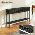 thumbnail image 3 of Gymax 60'' Long Narrow Console Table w/4 Drawers & Open Storage Shelf Anti-Tip Kit Black, 3 of 10