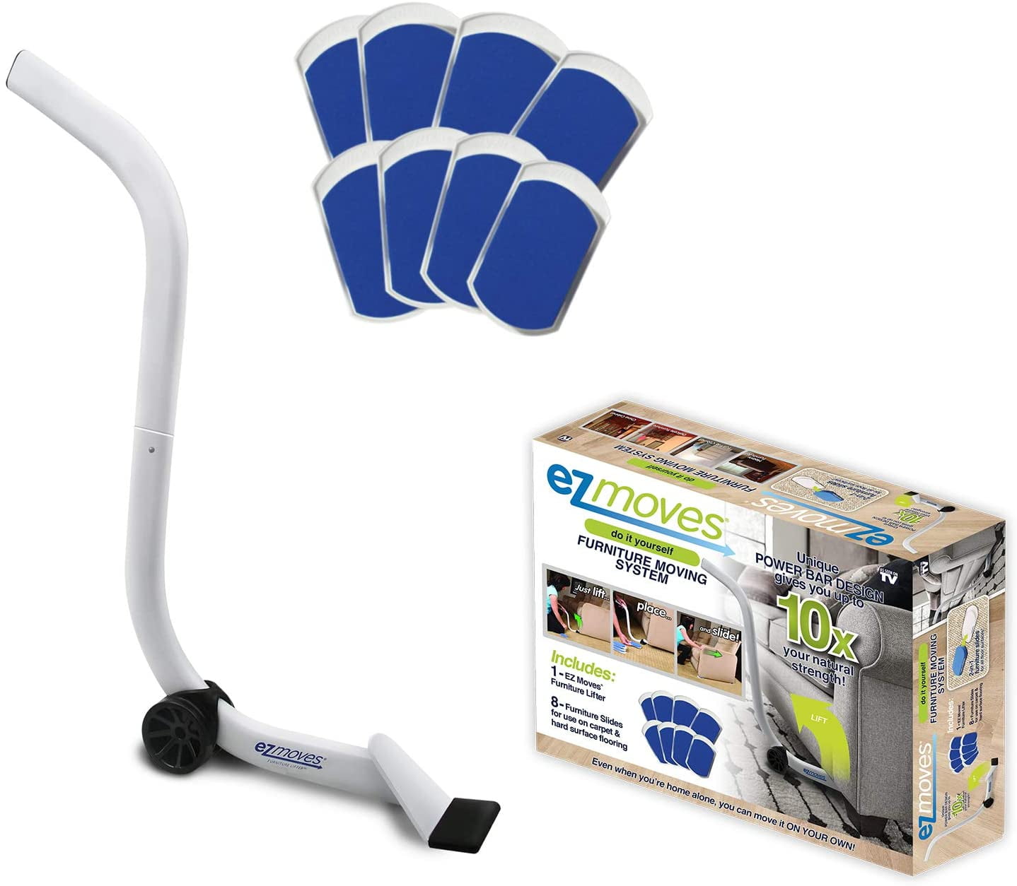 Allstar Innovations Ez Moves Furniture Moving System For Carpeted Hard Floor Surfaces Move Heavy Furniture Quickly Easily As Seen On Tv 1 Lifter Tool 8 Sliders Walmart Com