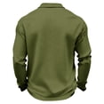 thumbnail image 4 of Havenx Men's We the People T-Shirt Long-Sleeved Waffle Fabric Shirts American Flag Printed Buttons Polo Sweatshirt Cross Patriotic Freedom 250 Years Of Freedom Tees,Camouflage Green L, 4 of 4