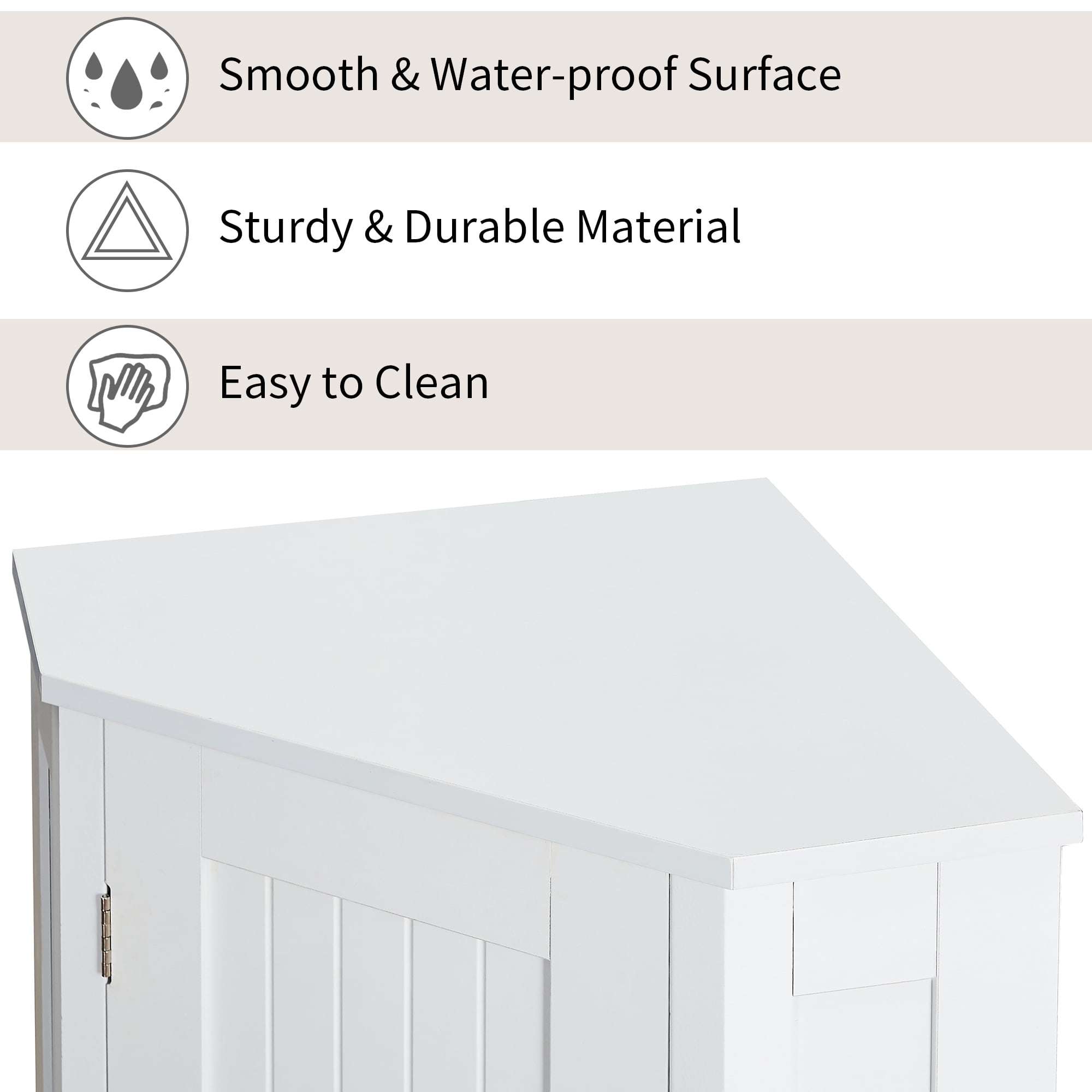 Euroco Bathroom Storage Cabinet with Adjustable Shelves, MDF Freestanding Cabinet with Doors for Bathroom, Living Room, or Laundry Room