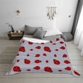 thumbnail image 6 of Salouo Ladybug Print Throw Blanket Gifts for Women Men Soft Flannel Blanket for Home Living Room Decor Bedroom Blanket Gifts for Mom Dad -50"x40", 6 of 6