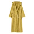 thumbnail image 6 of LangJing Mens Fleece Hooded Bathrobe Shawl Collar Soft Plush Robes for Men Shower Spa House Bath Robe with Pockets Yellow,M, 6 of 6
