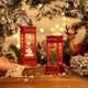 thumbnail image 1 of Cabina de teléfono de Navidad ShuxiuWang luz Led muñeco de nieve árbol de Navidad decoración de mesa 1 uds, 1 of 2
