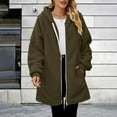 thumbnail image 5 of cocolona Womens Winter Fleece Coats Long Sleeve Zipper Warm Fuzzy Hooded Jackets Casual Oversized Outwear Coats, 5 of 5