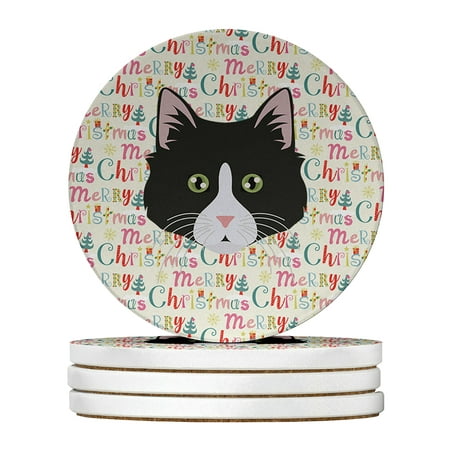 

Siberian Forest Cat Christmas Large Sandstone Coasters Pack of 4 4 in x 4 in