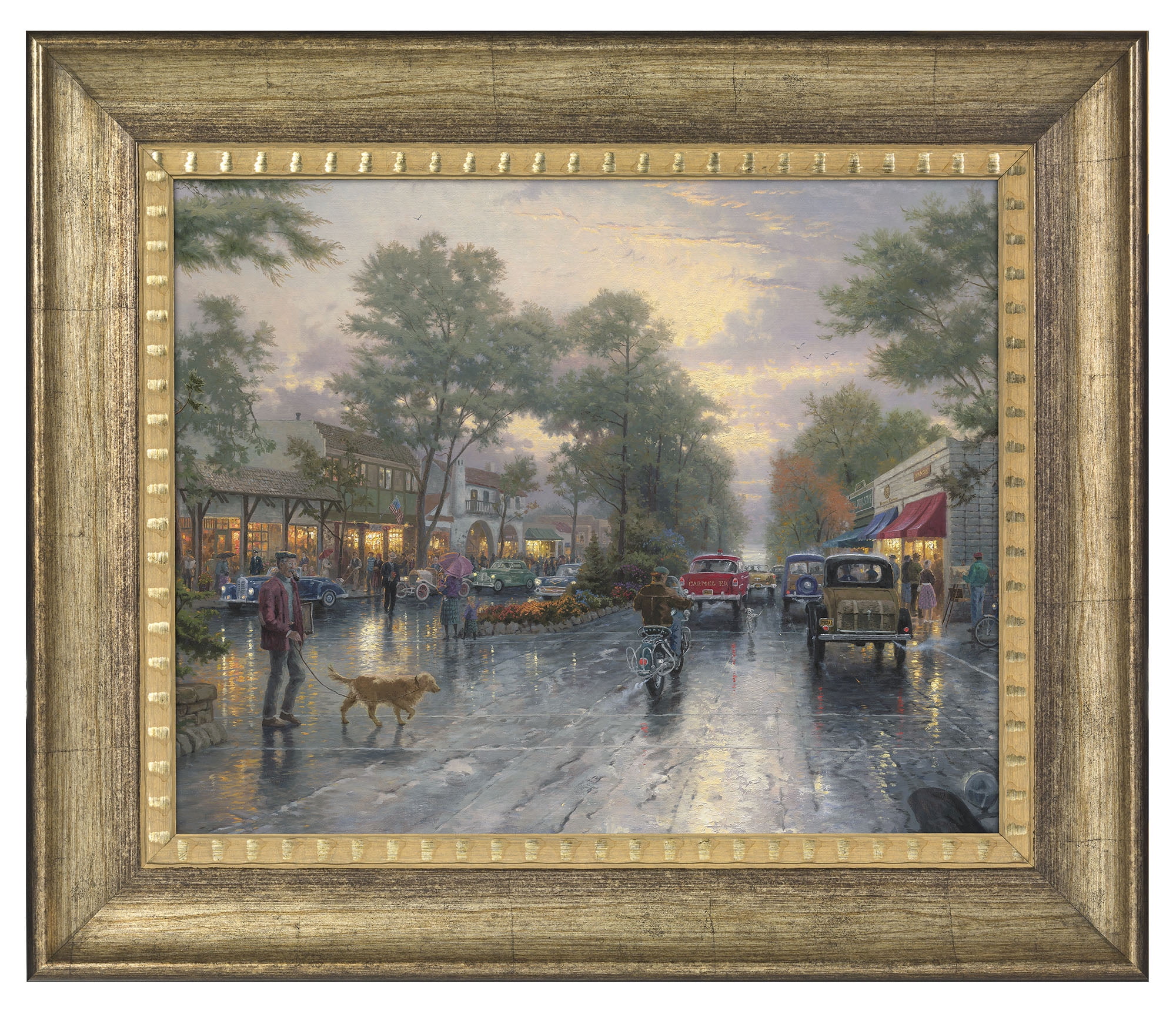 Thomas Kinkade Carmel, Sunset on Ocean Avenue - 16" x 20" Brushstroke