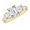 Diamond, variant on 1 to 6 Carat Emerald 14K Yellow Gold LAB GROWN Gemstone and LAB GROWN Diamond Engagement Ring (1ct Center, AAAA Heirloom Quality) Emerald 1 Carat Size: 6