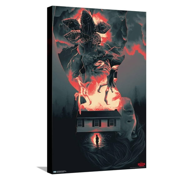 Netflix Stranger Things - Silhouettes Canvas Wall Poster, 14.725" x 22.375"
