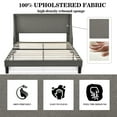 thumbnail image 3 of Allewie Queen Size Fabric Upholstered Platform Bed Frame with Wingback Headboard, Light Grey, 3 of 7