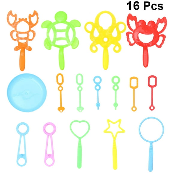 16 Pcs Bubble Making Stick Colorful Fun Crab Durable Handheld Bubble Sticks Cartoon Bubble Show Toy Bubble Blowing Bar Kit for Beach Children Pool