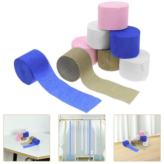 TEHAUX Assorted Color Crepe Paper Rolls for Party Decorations, Crafts, Wrapping, and Event Supplies