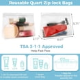 thumbnail image 2 of 3 Pack Leakproof Clear Toiletry bags, TSA Approved Quart Size Zipper Bags,  Travel Makeup  Bags for Women Men, Carry  Airport Airline Compliant Bags-White, 2 of 6