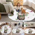 thumbnail image 5 of Groundhog Round Area Rug 3.3Ft Washable Circle Rugs for Dining Room Table, Spring Floral Butterfly Botanical Non-Slip Carpet Floor Mats Indoor Outdoor Carpet Runner Aesthetic Home Decor, 5 of 8