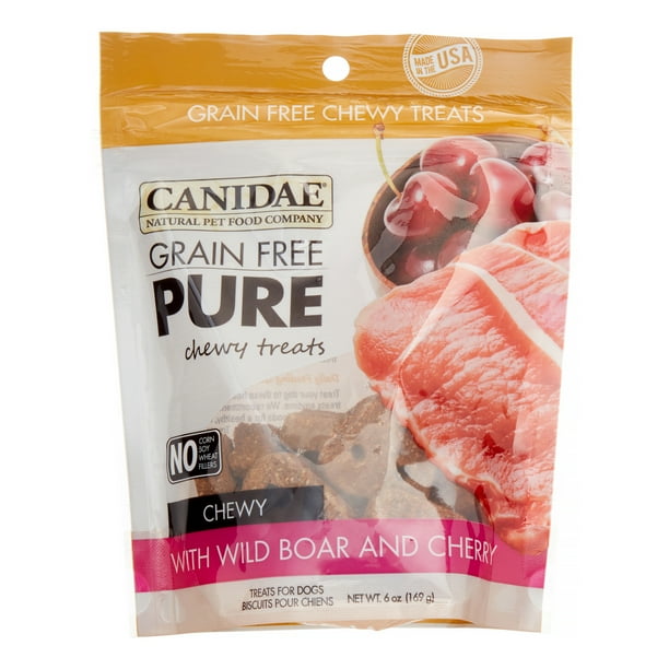 Canidae Pure Treats GrainFree Wild Boar & Cherry Chewy Dog Treats, 6