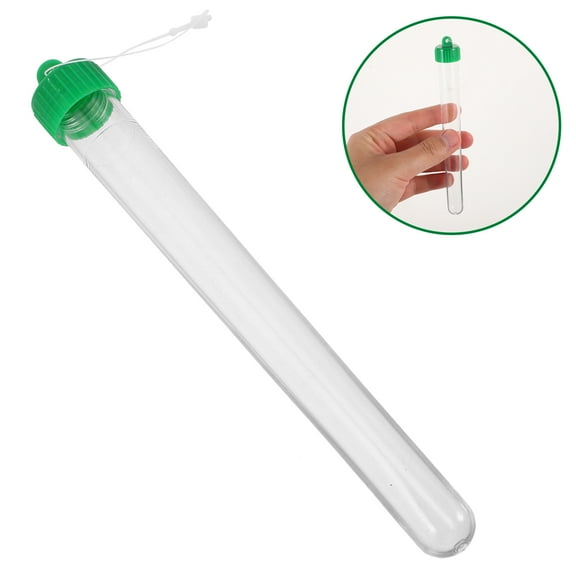WHAMVOX 10pcs Small Test Tubes Plastic Testing Tubes with Screw Caps Laboratory Sample Liquids Vials(20ml)