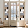 thumbnail image 2 of No Glue Heat Blocking Window Flims, Brown Grey Geometric Window Privacy Film Frosted, Modern Black White Abstract Art Peep-proof Door Windows Tint for Bathroom, Dormitory, 17.7 x 78.7 Inches, 2 of 9