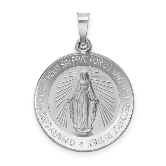 Beautiful 14k White Gold Miraculous Medal