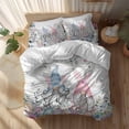 thumbnail image 2 of Easter Gnomes Full Size Comforter Set, Pink Blue Purple Easter Eggs Floral Leaf Wood Grain Bedding for All Seasons, 4 Pcs Bed Set, 1Quiltcover (86"x86") ,1Sheet(80"x116"), 2Pillowcases (30"x20"), 2 of 9