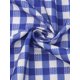 thumbnail image 5 of Conjuntos de pijama de cuadros para mujer INSPIRE CHIC de 2 piezas, camiseta de manga corta con botones y pantalones cortos con bolsillos M Azul, 5 of 5