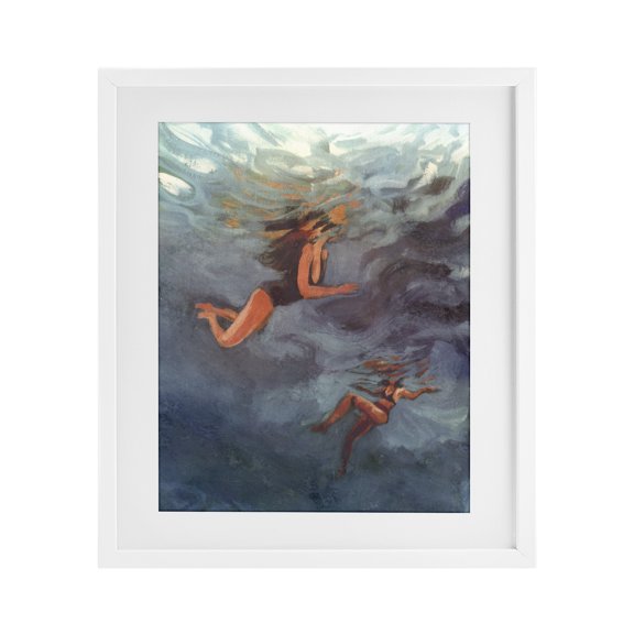 Stupell Industries Modern Underwater Summer's Dance White Framed Print Under Glass, 17 x 21, by Victoria Barnes