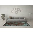 thumbnail image 3 of Ahgly Company Indoor Square Persian Light Blue Traditional Area Rugs, 8' Square, 3 of 4