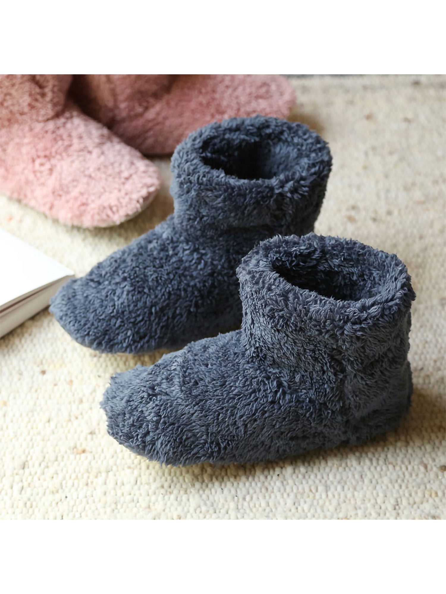 Audeban Women Mens Home Slipper Women's Soft Fleece Plush Warm Indoor House Slipper Boots Shoes, Adult Unisex, Size: US 9.5-10, Blue