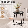thumbnail image 2 of PinkSheep Round End Table, Small Side Table for Outdoor Indoor Patio Lving Rooom Bedroom, Black, 2 of 8